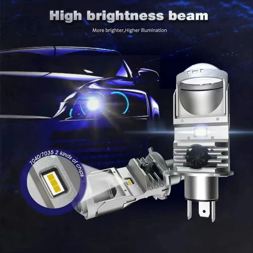 Автомобильный светодиод F40B H4 Мини-объектив проектора Bi LED Линзы Hi/Lo Beam Turbo