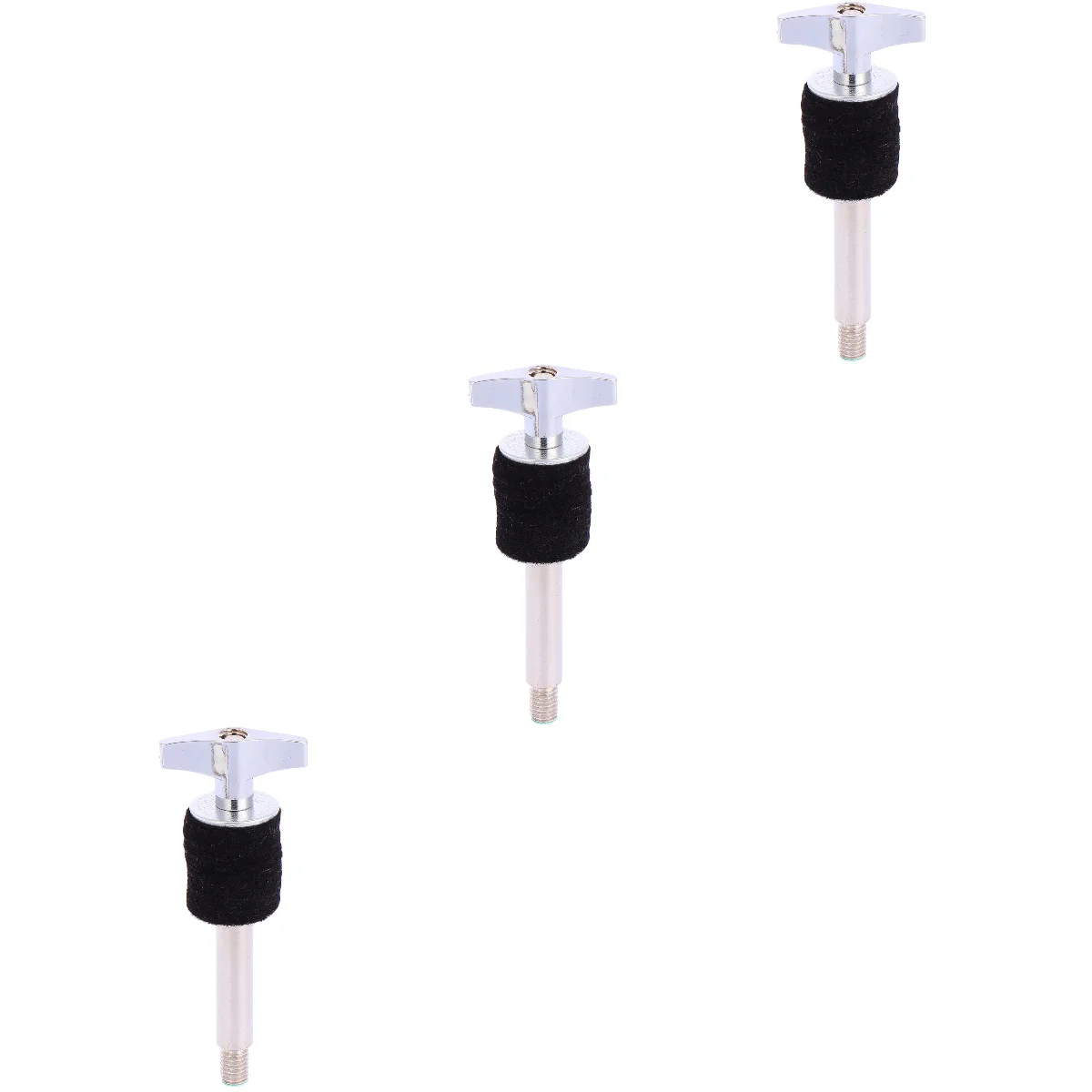 

3pcs Cymbal Stacker Iron Plating Drum Hanging Screw Musical Instruments Drum Accessories - High Pitch (Black)