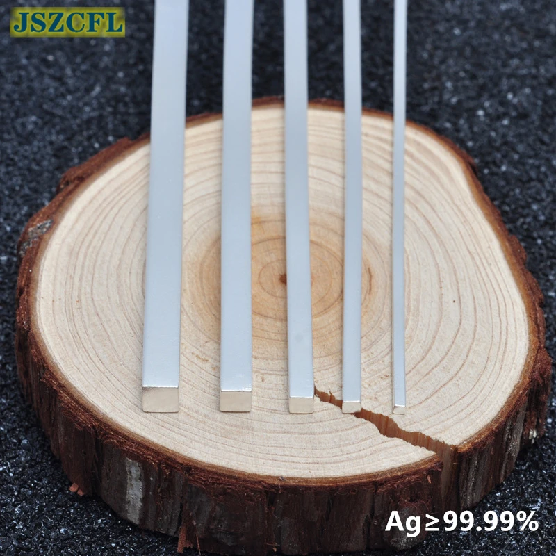 

Ag≥ 99.99% чистый металл, Серебряный квадратный стержень 9999 Ag, квадратный стержень диаметром 0,8 мм-7 мм, инвестиционный Серебряный слиток, «сдел...