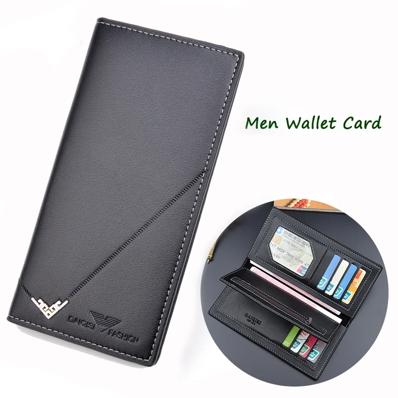 Travel Essentials Black Purse Photocard Holder Mens Slim Wallet Cash/ Credit/ ID Card Holder Luxury Men Wallet Portafoglio uomo