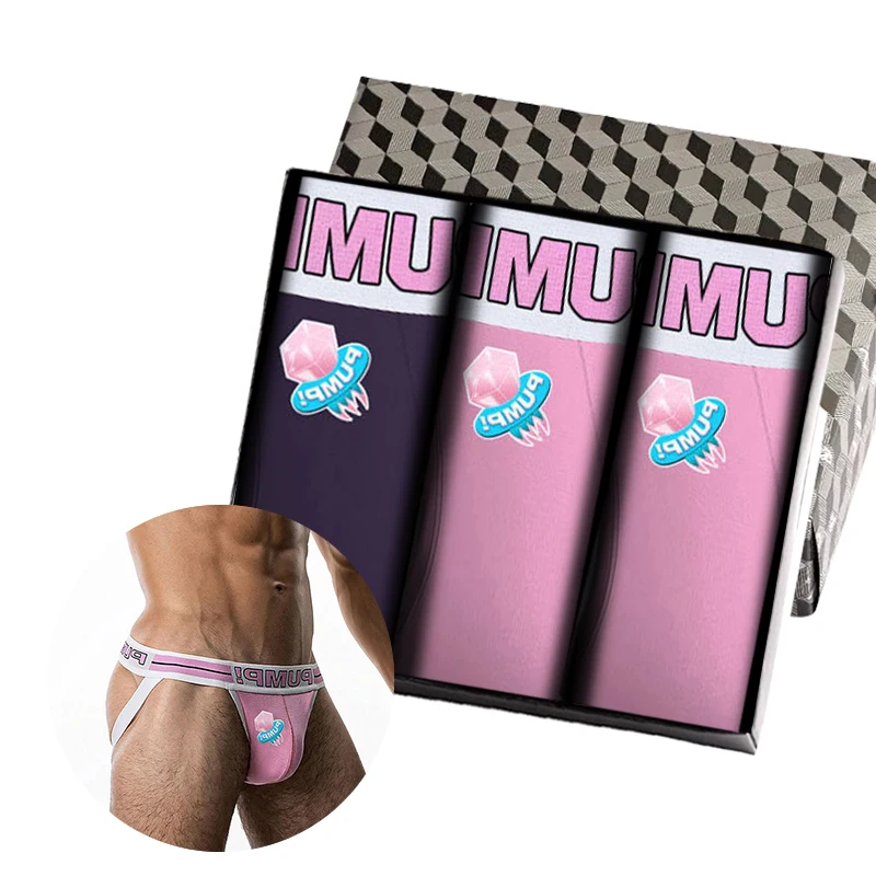 

3Pcs Hip Raise Gay Men's Thong And G String Man Underpants Hot Cotton Tanga Sexy Men Underwear Jockstrap Panties Under Wear