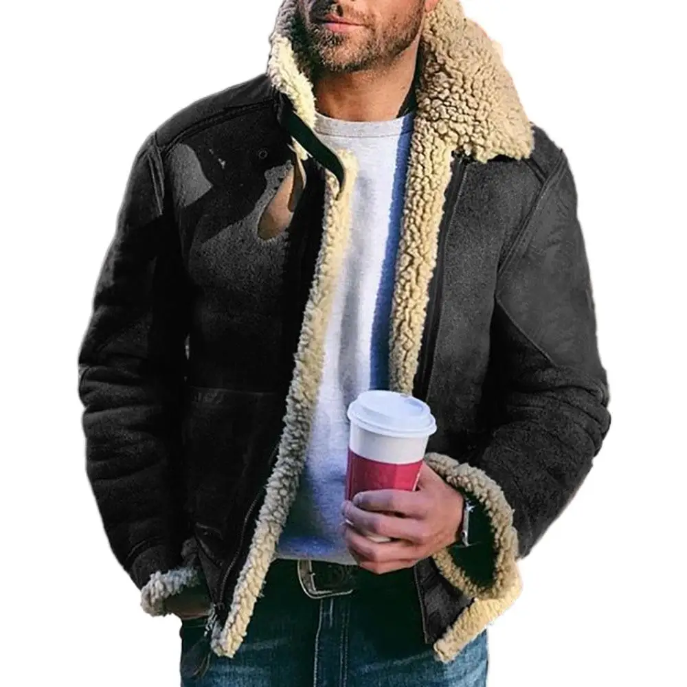 

Men's suede fur integrated short 2021 autumn/winter new men's coat with large lapel