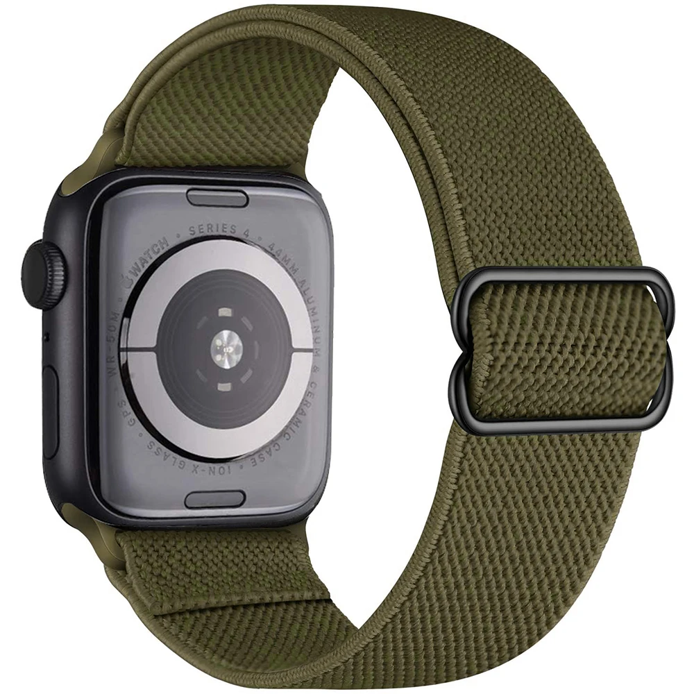 

Ремешок нейлоновый для Apple Watch Band 44 мм 40 мм 45 мм 41 мм 42 мм 38 мм, регулируемый Воздухопроницаемый браслет для iWatch Series 7 6 SE 5 4 3