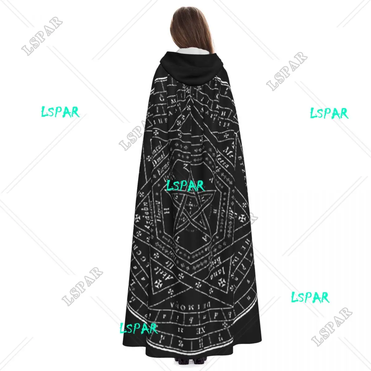 Sigillum Dei Aemeth оккультный языческий сигил длинный плащ с капюшоном ведьма