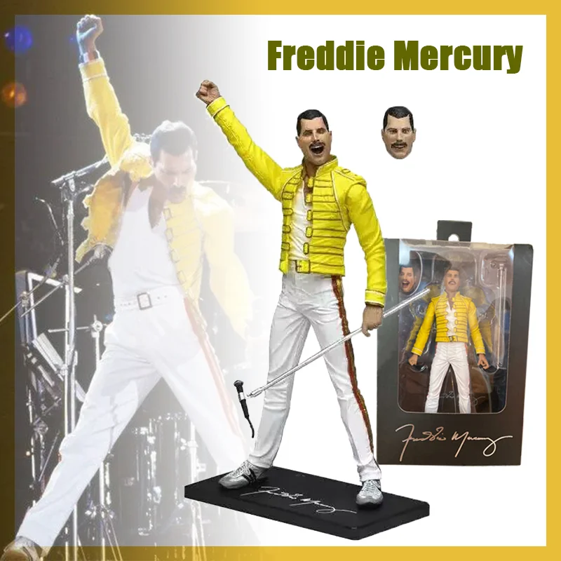 

In Stock Original Neca Freddie Mercury 1986Queen Live At Wembley Stadium Action Figure Collectible Model Doll Birthday Gift Toys