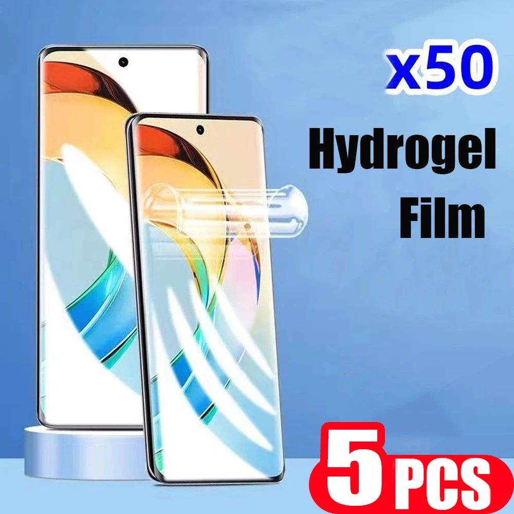 

Гидрогелевая пленка 9D для Honor X50 90 80 pro flat GT 60 50 SE 70 pro plus lite X50i, не стеклянная Защитная пленка для экрана, 5 шт.