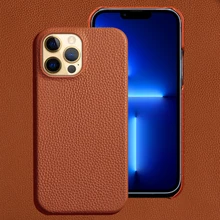 Genuine Cowhide Leather Phone Case for iPhone 13 Pro Max 12 13 Mini 11 12 Pro Max X XR XS Max 5 6 6S 7 8 Plus SE 2020 Back Cover