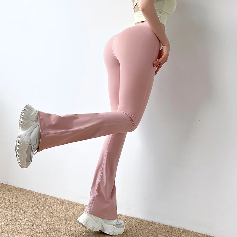 MITAOGIRL Sports Pants for Women High Waist and Abdomen Quick Dry Dance Pants Flared Pants Leggings Fitness Gym Yoga Pants
