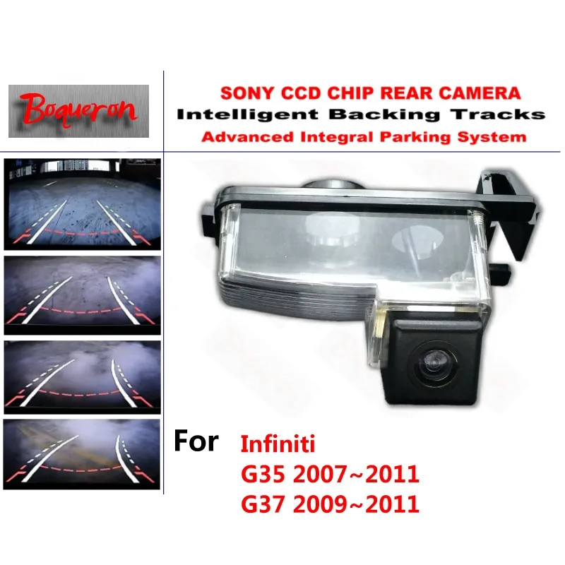 

Для Infiniti G35 G37 2007 ~ 2011 CCD Автомобильная резервная парковочная камера, интеллектуальные треки, динамическая парковочная камера заднего вида