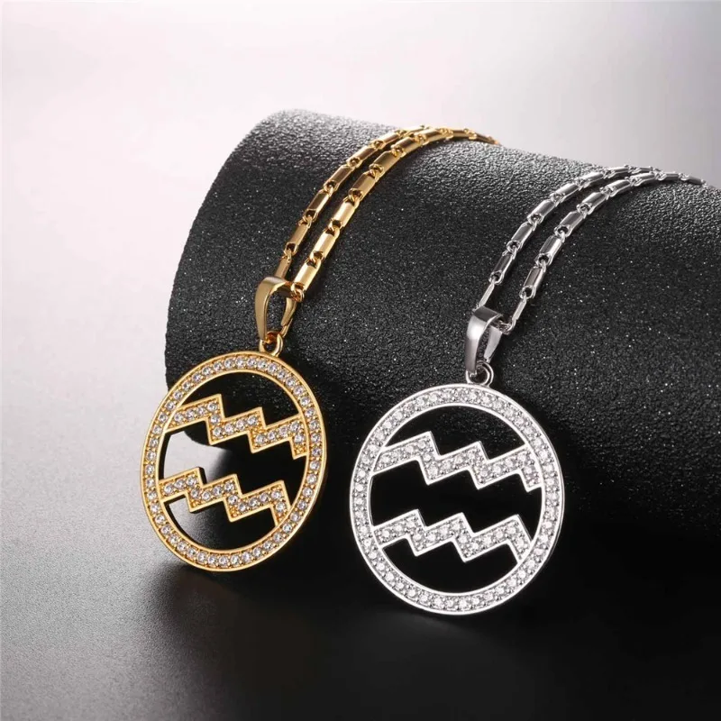 Кулон из кубического циркония с двенадцатью созвездиями женское ожерелье