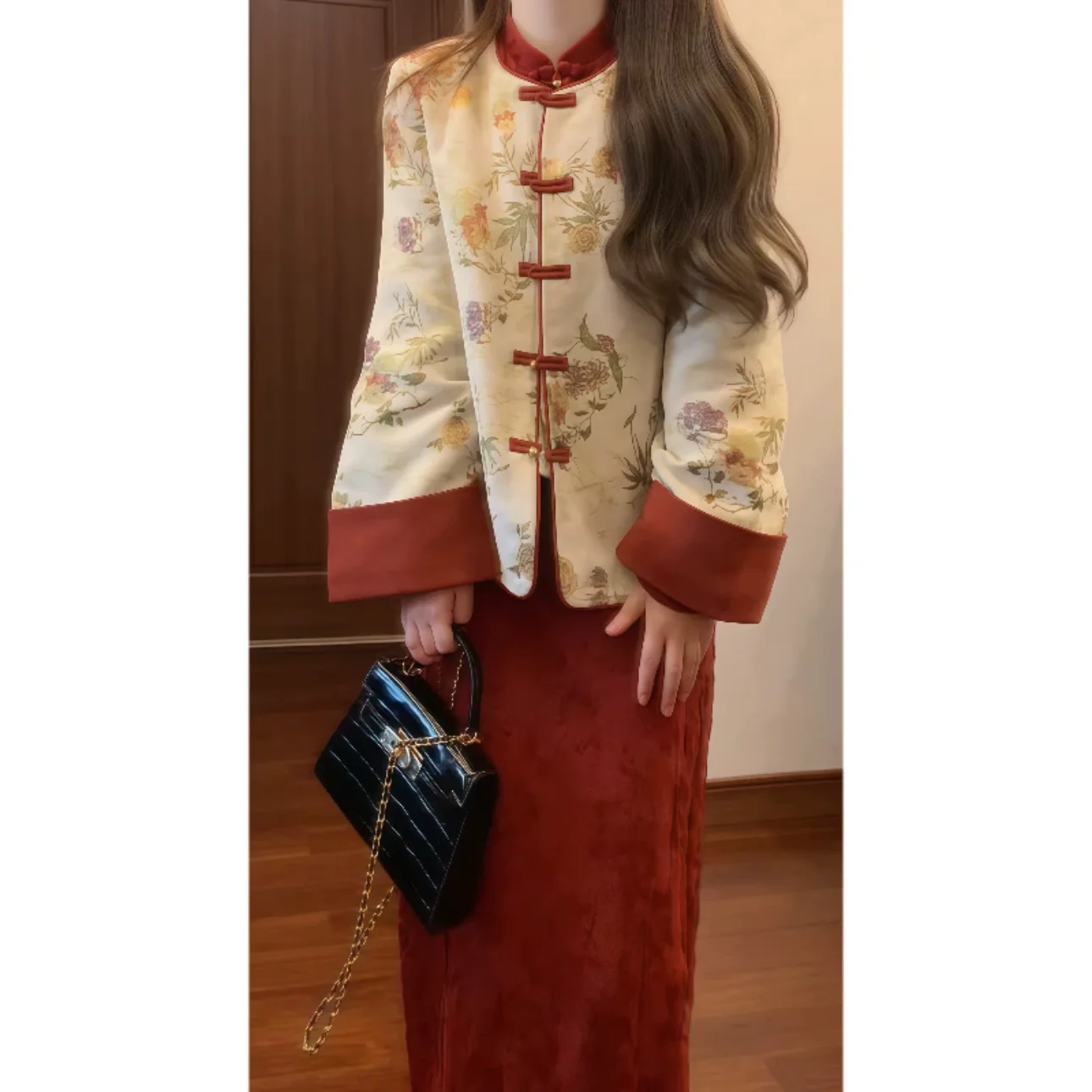 Новые тканые золотые жаккардовые стеганые куртки в китайском стиле с