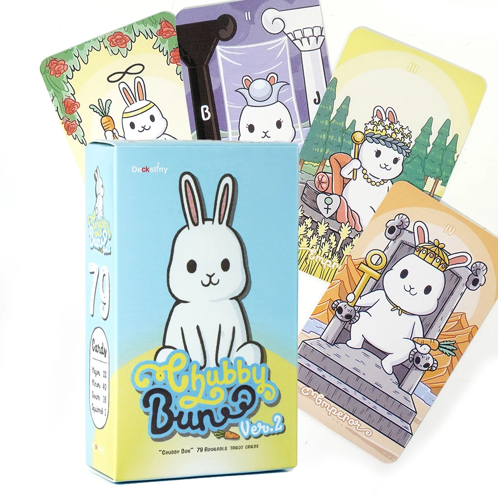 Chubby Bun Tarot Version V2 Rabbit Tarot Cards Rabbit Tarots Hare Deck 78 cards Thailand Tarot RWS System Tarot