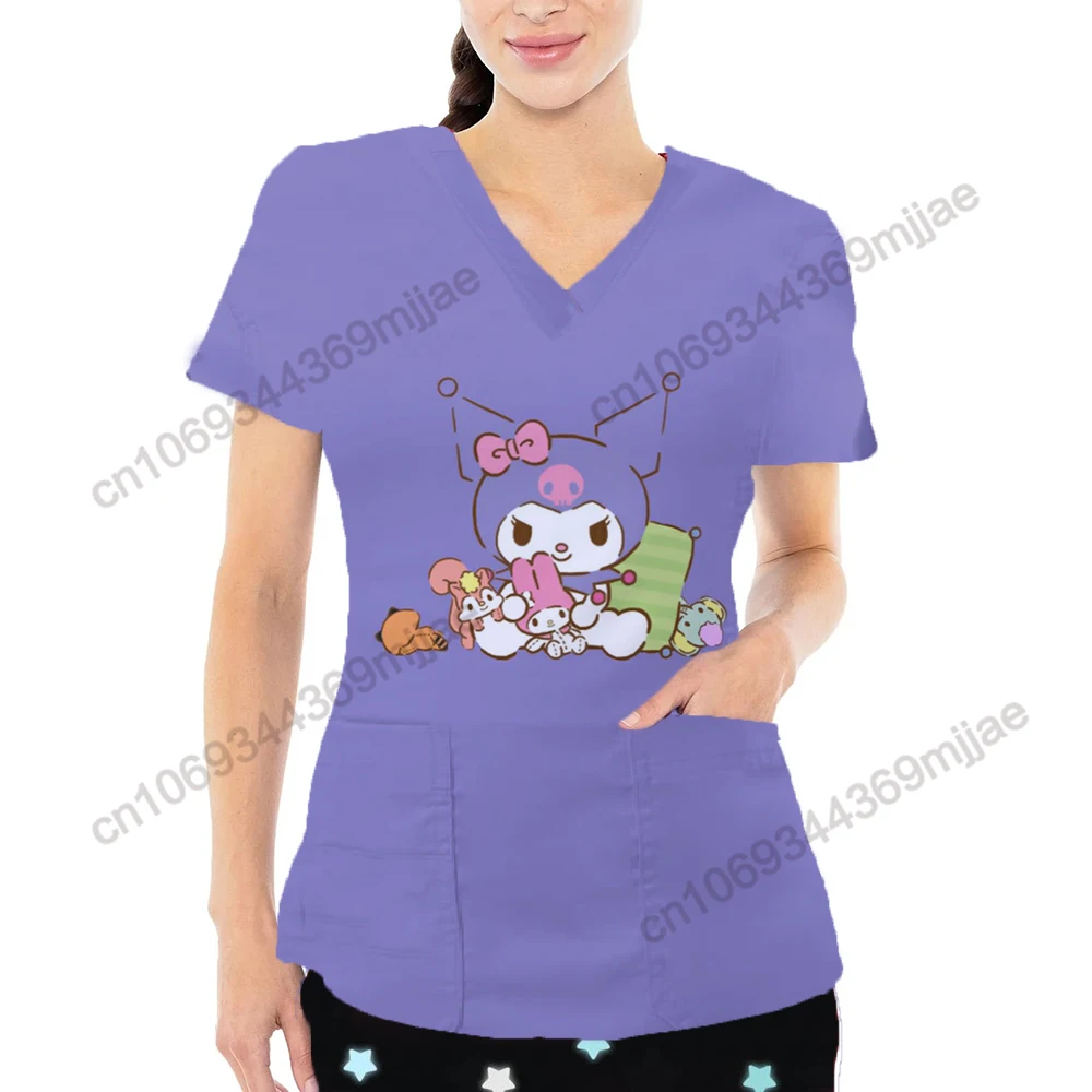 

Y2k Tops Y2k Japanese Streetwear V-neck Tshirts Woman Pockets Aesthetic Women's Blouses Women Summer 2023 Nurse Uniform Yk2 Sexy