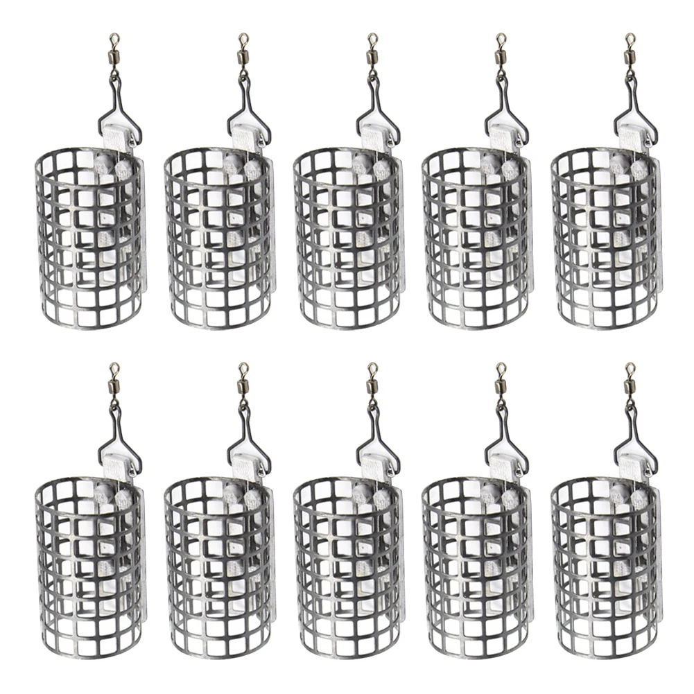 

10pcs Pellet Bait Cage Basket Lure Feeder Holder Thrower Long Shot Carp Fishing Gear for Outdoor Fishing Supplies