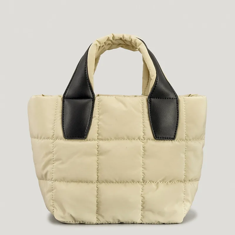 Fashion Down Cotton Shoulder Bag Women's Simple Nylon Soft Tote Bag Lingge One Shoulder Crossbody Bags Women Purse And Handbags