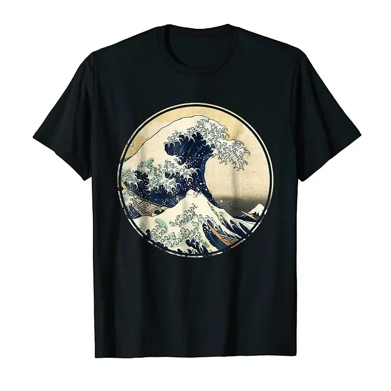 Классическая японская футболка Kanagawa Great Wave для мужчин и женщин футболки уличная