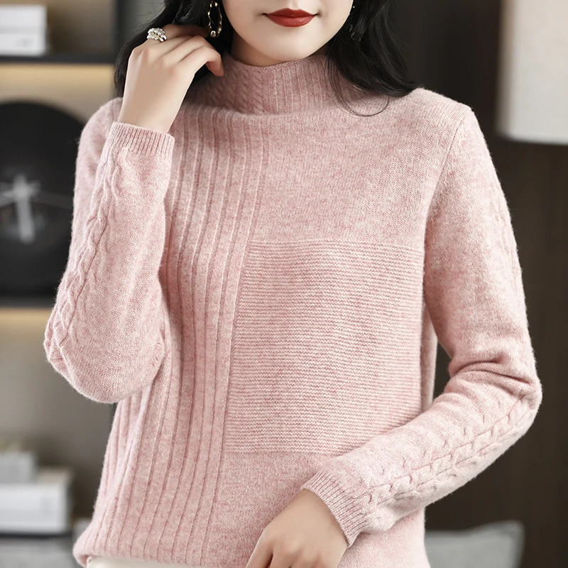 

Turtleneck Sweater Women Thick Sweaters 100% Merino Wool Winter 2022 Cashmere Clothes Knitted Pullover Korean Fashion Jumper Top