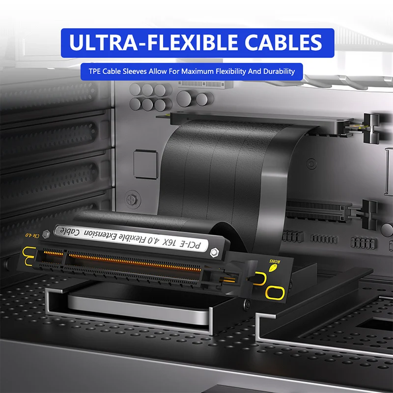 PCIE4.0 Удлинительный кабель черный PCI Express 16x экранированный высокоскоростной 64G GPU