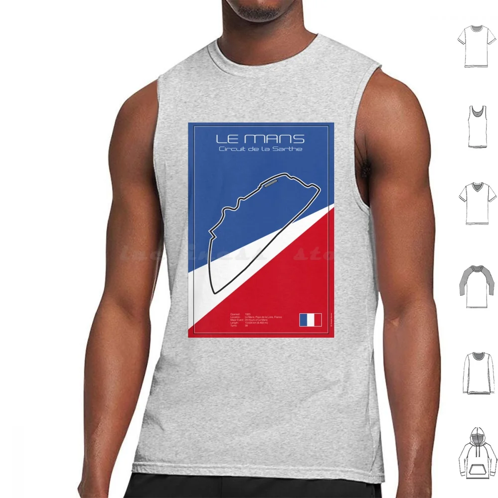 

Le Mans Racetrack Tank Tops Vest Sleeveless Racing Speed Driver Racetrack Monza Daytona Winner Motor Racing Car Le Mans