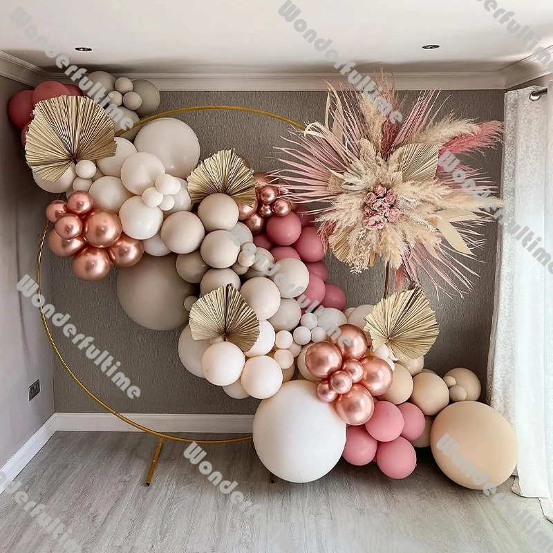 

Boho Balloon Garland Kit Wedding Decoration Double Blush Nude Dusty Pink Rose Gold Balloon Arch Baby Shower Birthday Party Decor