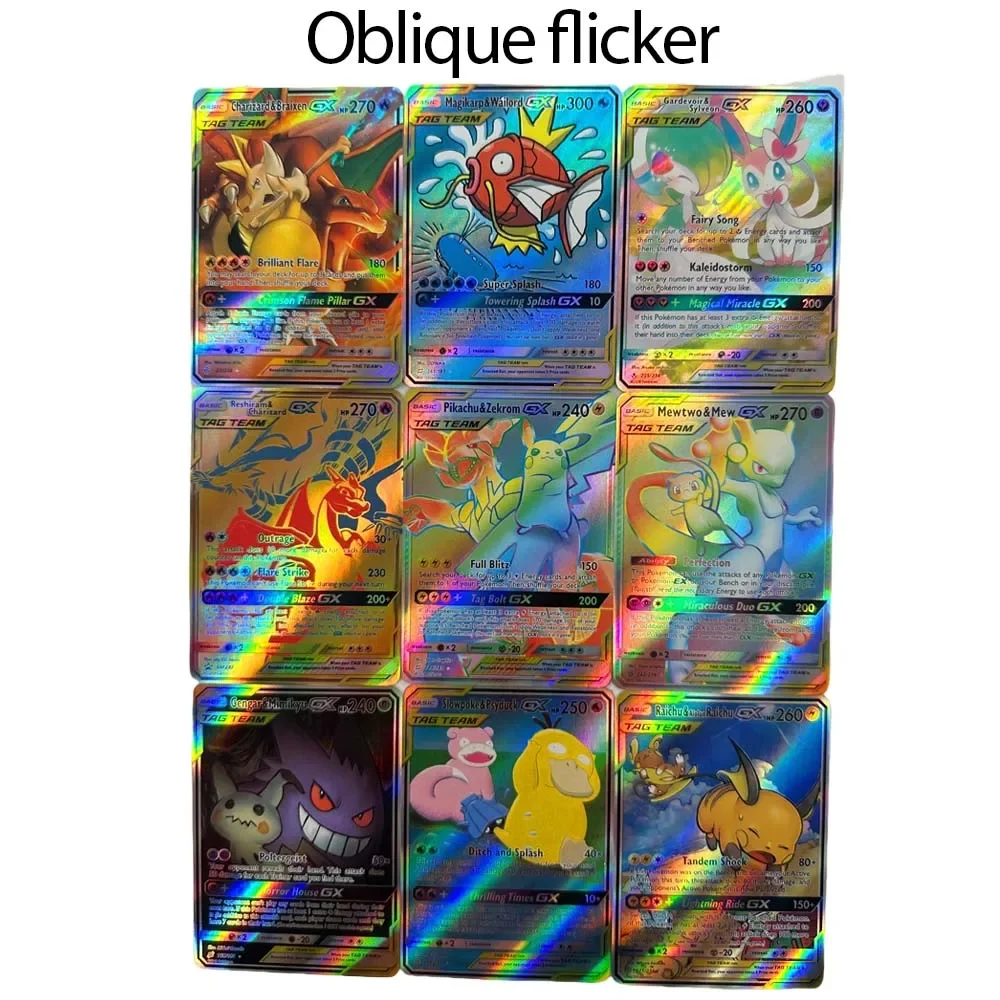 DIY серия покемонов английская 9 шт. Psyduck Magikarp Mewtwo PTCG преломляющая флеш-карта аниме