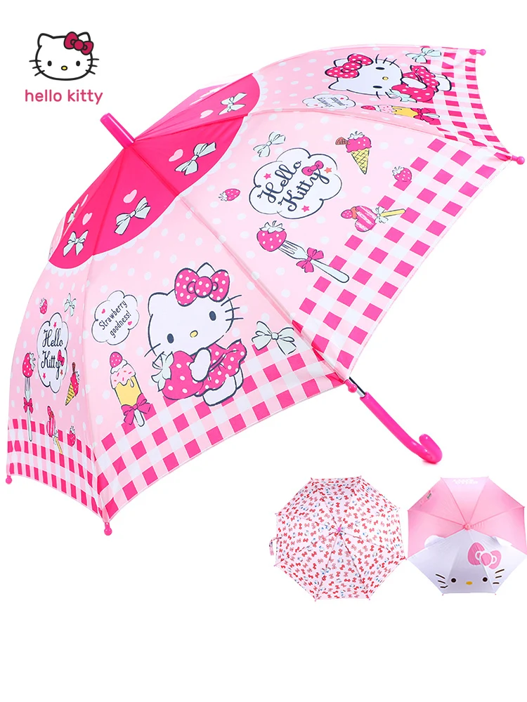 

Детский зонтик Hellokitty для начальной школы, зонтик с котом для девочек, милый розовый зонтик с героями мультфильмов, самооткрывающийся