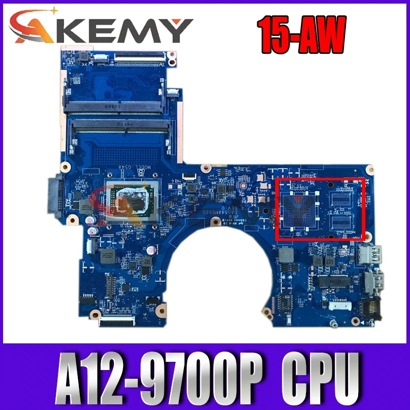 

AKemyLaptop Motherboard for HP 15-aw053nr 15-AW DAG54AMB6D0 847654-001 862978-601 862978-001 AM970PADY44AB A12-9700P CPU