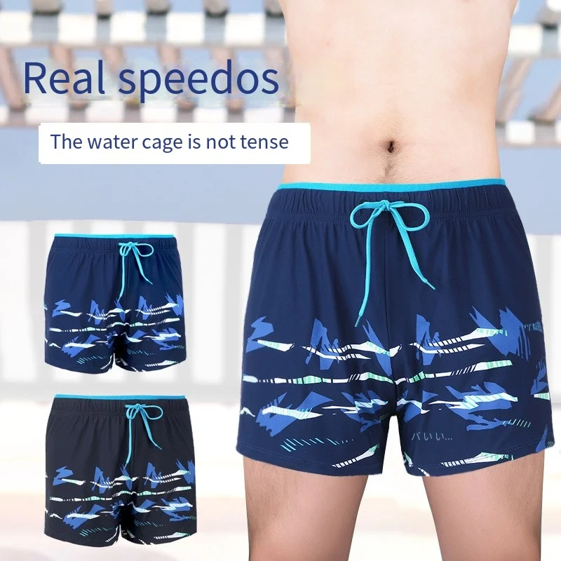 New Men's Swimming Pants Anti-embarrassment flat corner men's loose swimsuit Men's Hot spring beach pants Swimming suit