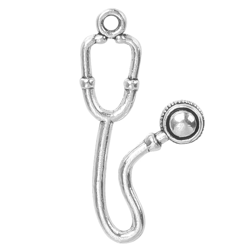 

35pcs/Lot Simple Silver Color stethoscope Charms Alloy Pendant For Necklace Bracelet DIY Making Jewelry Making Accessories