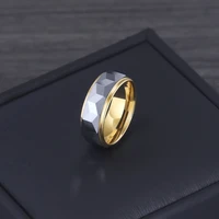 tungsten gold diamond mens ring light luxury niche tungsten steel hip hop wedding rings