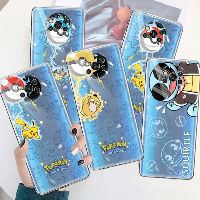 

Pokemon Pikachu Anime Psyduck For Xiaomi Mi M5 11T 5G 12T Pro M5s POCO X3 NFC 13 11 Lite 12X 9T POCO M3 Note 10 10T F3 Case Soft