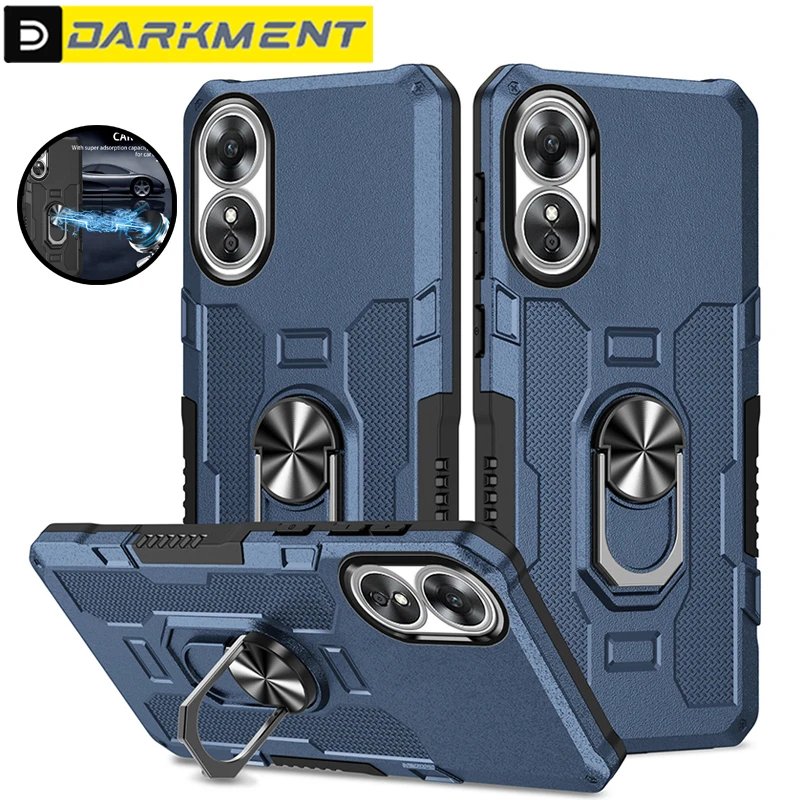 

Magnet Ring Stand Holder Case For Oppo A17 A17K A57 A77 A77S A7 A16 A16S A5 A15 A55 A9 A53 A54 A74 Anti Fall Solid Color Cover
