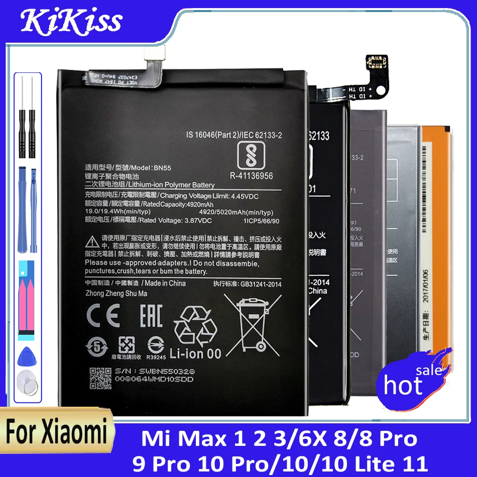 

Battery for Xiaomi Mi 11 BM4X SmartPhone Bateria for Xiaomi 10 9 Pro 8 SE Lite CC9 6X MIX3 MAX3 BM3E BM3L BM4M BM51 Batteries