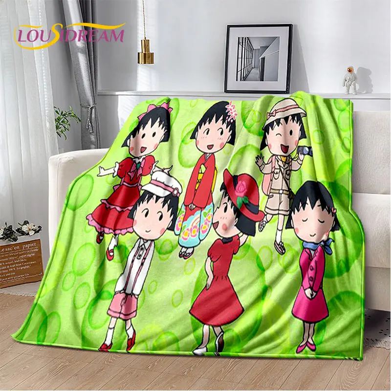 

Chi-bi Maruko Sakura Momoko Cartoon Soft Plush Blanket,Flannel Blanket Throw Blanket for Living Room Bedroom Bed Sofa Picnic Kid