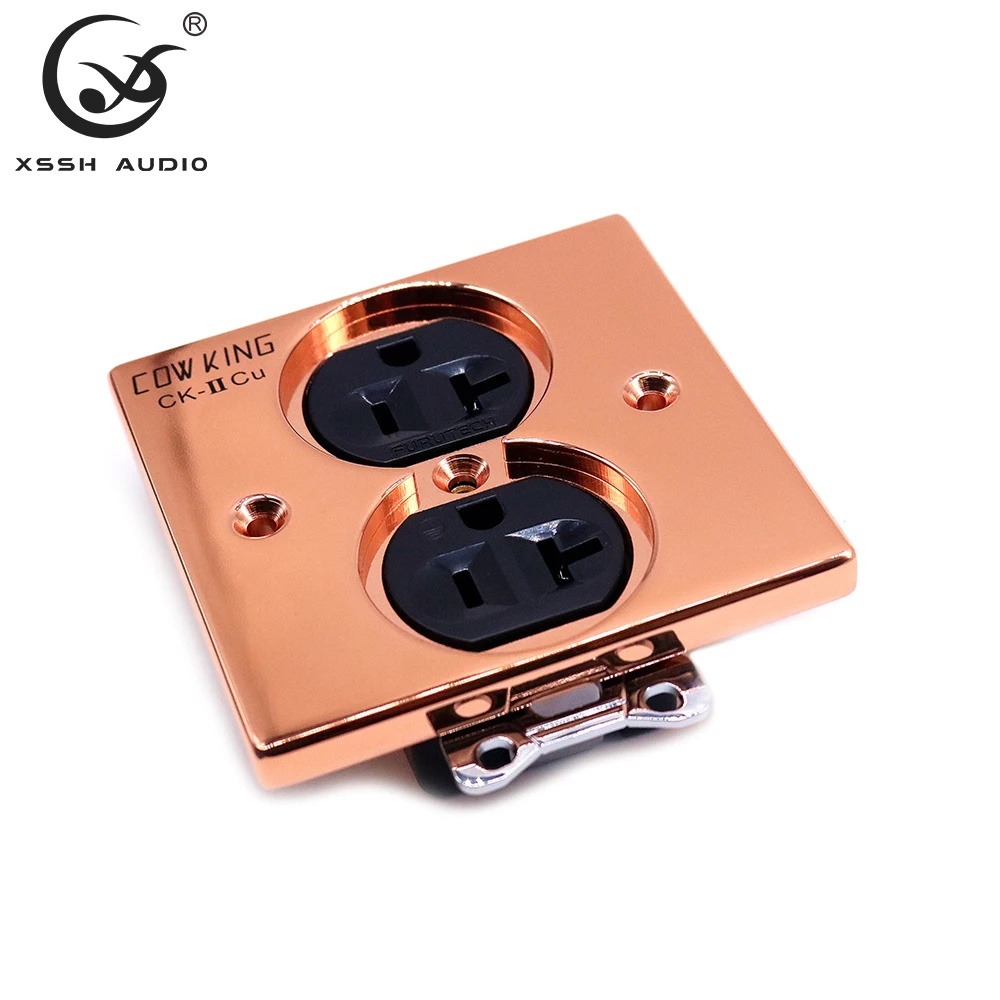 

2 розетки HIFI US Version 15A 250V AC Plug чистая медная пластина Black Core аудио усилитель CD плеер электрическая розетка