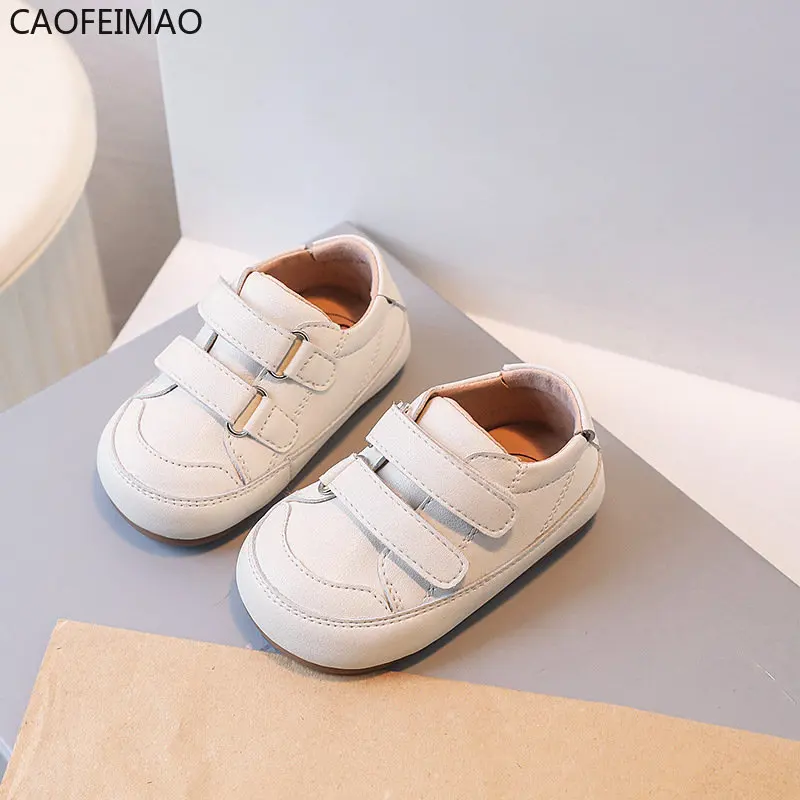 

2023 New Spring Baby Shoes for Boy Leather Toddler Children Barefoot Shoes Soft Sole Outdoor Kids Tennis Fashion Girls Sneakers