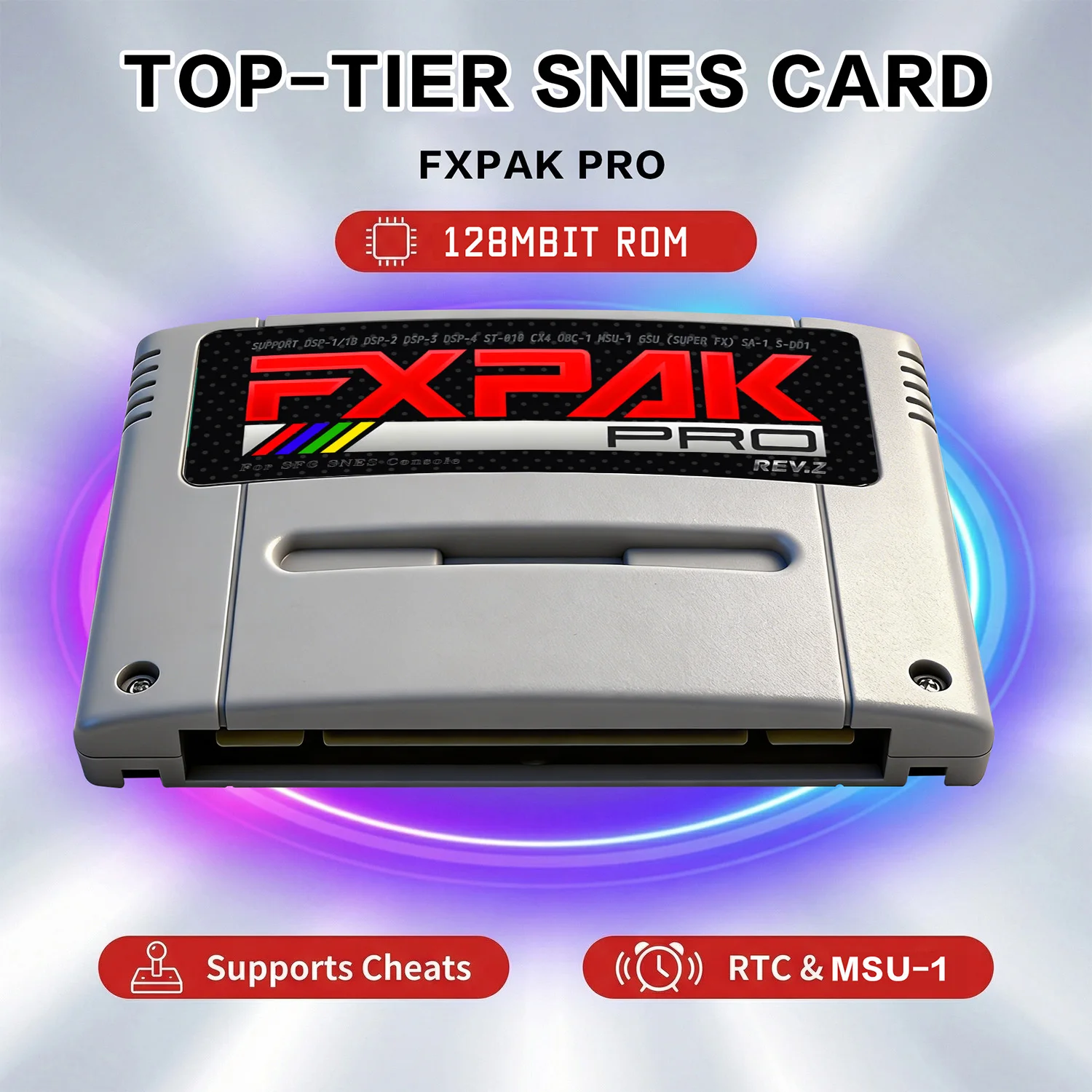 Фото Новый игровой картридж FXPAK Pro SD2 Rev.Z 2026 года: 5200 игр в 1 (SA1 RPG) с часами реального времени для 16-битных ретро-консолей SNES SFC №4