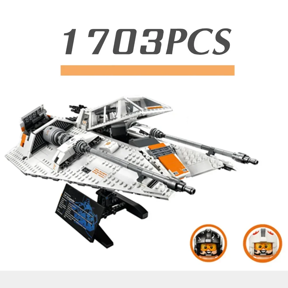Фото Набор строительных блоков Star Plan Speeder, 1703 детали, совместим с 75144, реплика истребителя для снежных битв, игрушки-конструкторы, подарок для детей, M968 10129 05084 №1