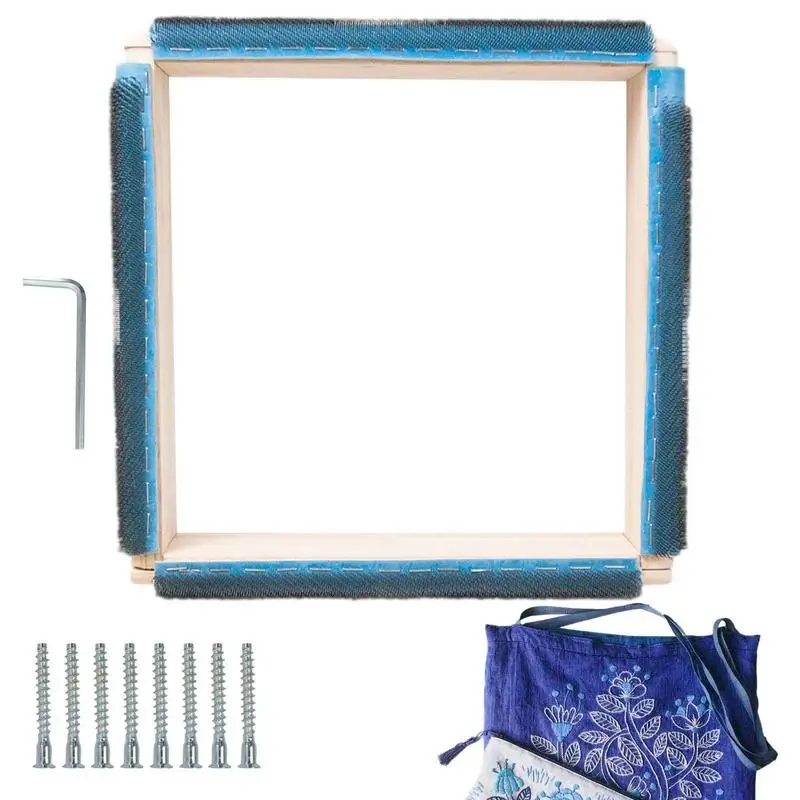 

Embroidery Square Hoops DIY Square Embroidery Frame With Needle Embroidery Frame With Gripper Strips Wood For Professional