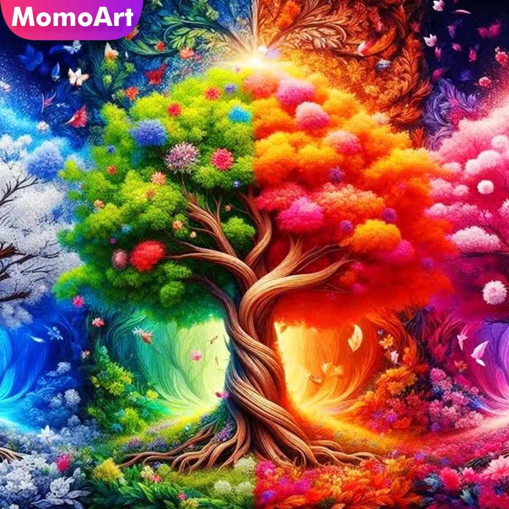 Momoart Новые поступления искусственное дерево DIY фантастическая вышивка полный