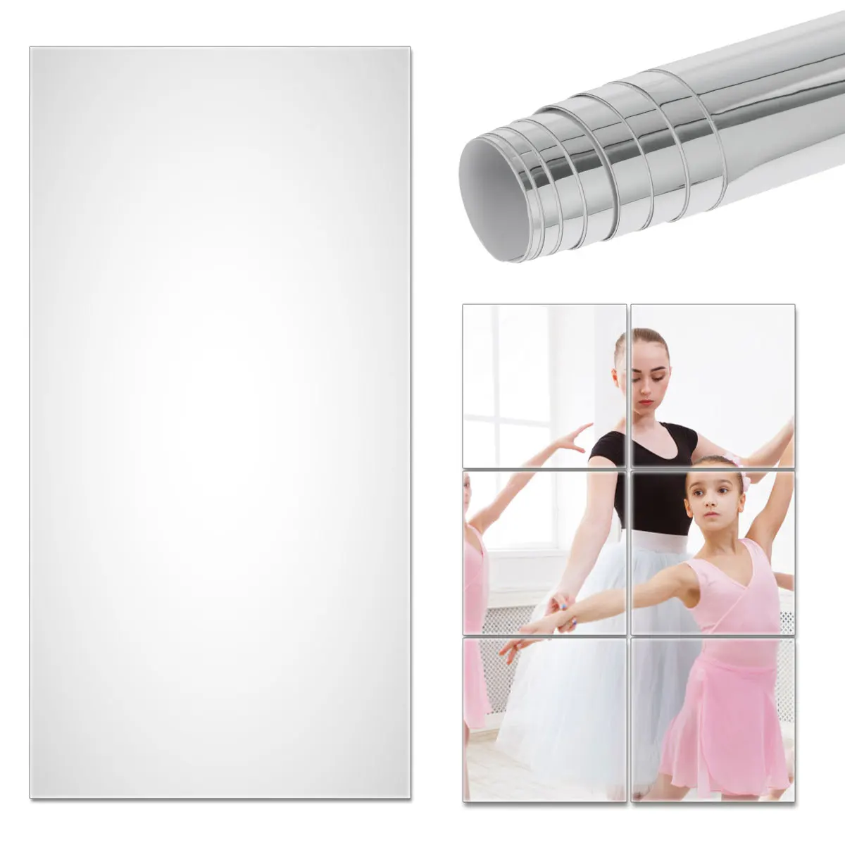 Самоклеящиеся зеркальные наклейки гибкие зеркала простыни режущие DIY Домашние