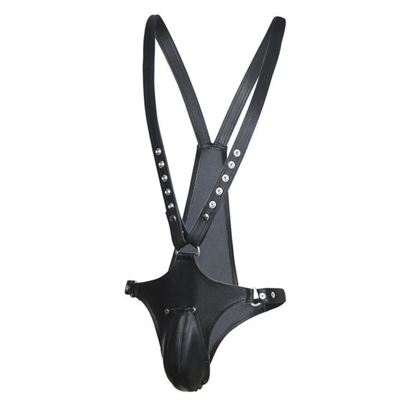 

Мужские кожаные эротические трусы в стиле панк