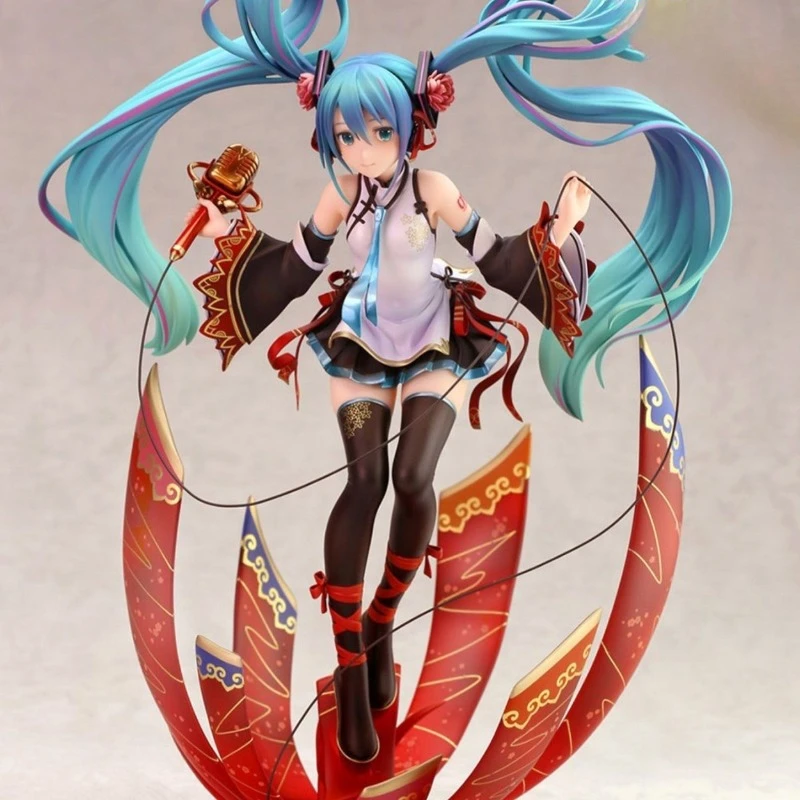 

HatsuneMiku Anime Surroundings Two-dimensional Kawaii Double Horsetail Concert High Quality PVCmaterial Quality Box-packed Model