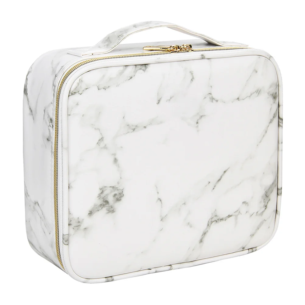 

Bag Makeup Toiletry Organizer Portable Marbled Large Travel Casebrushes Storage