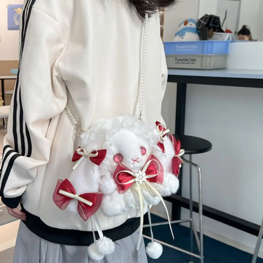 Сумки на плечо с мягкими животными в стиле Лолиты и кроликом мягкие милые сумки