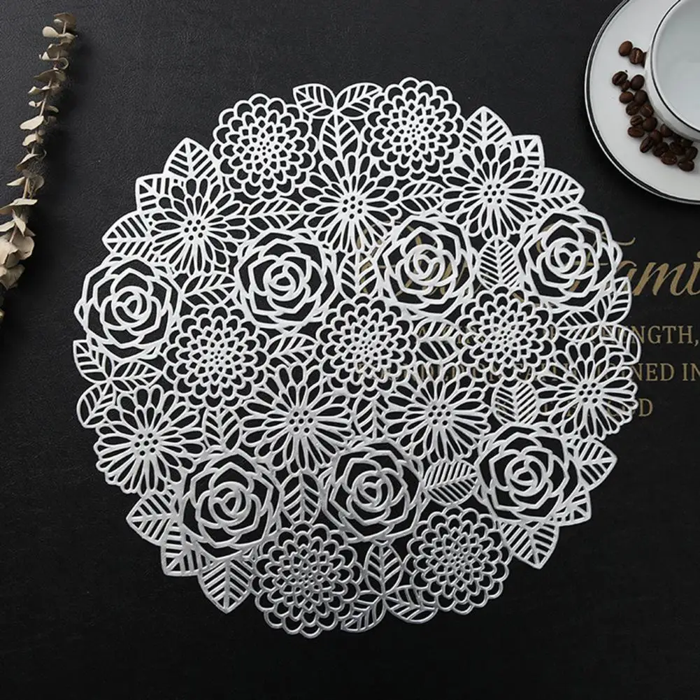 

Convenient Dinner Pad Lightweight 3 Colors Place Mat PVC Wide Application Place Mat for Kitchen Cup Mat