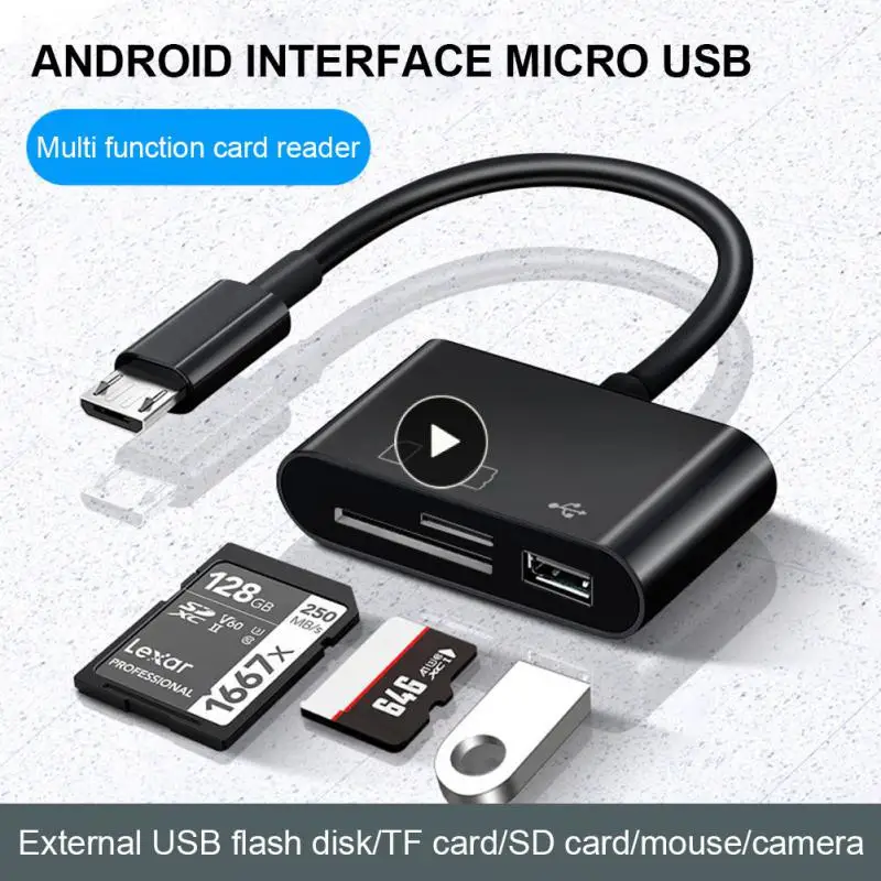

Portable Tf Memory Card Reader Type-c Adapter Android Usb Type C Cardreader Three-in-one Card Reader Convenient