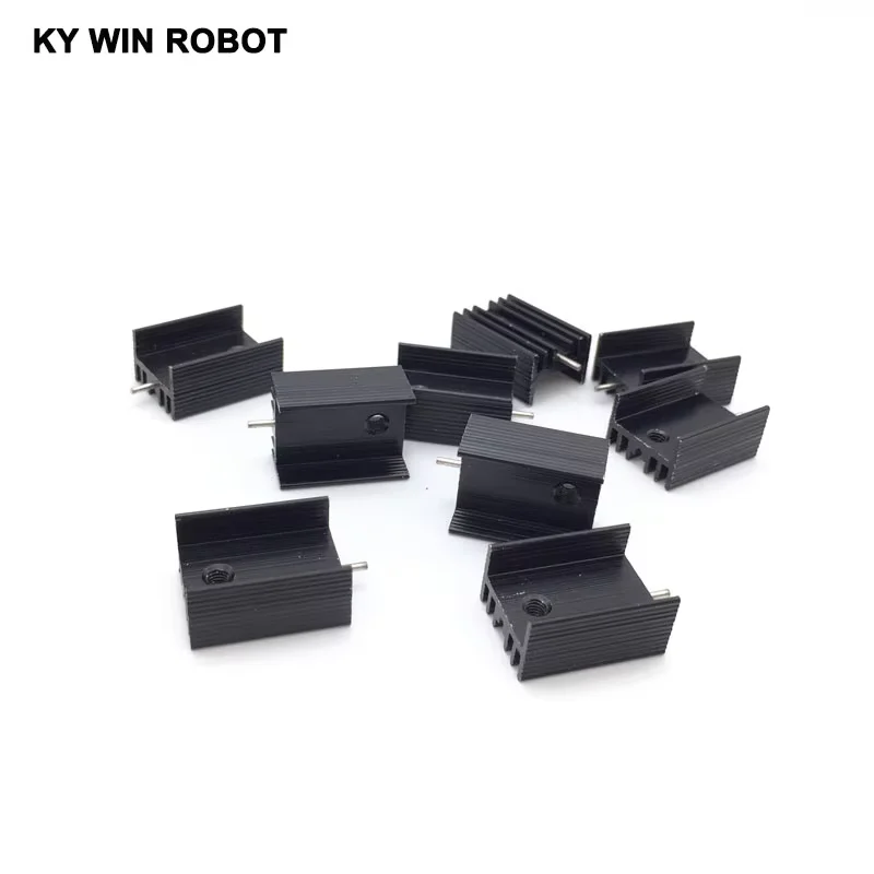 10 шт. алюминиевый радиатор TO-220 KY WIN ROBOT черный 20*15*10 мм