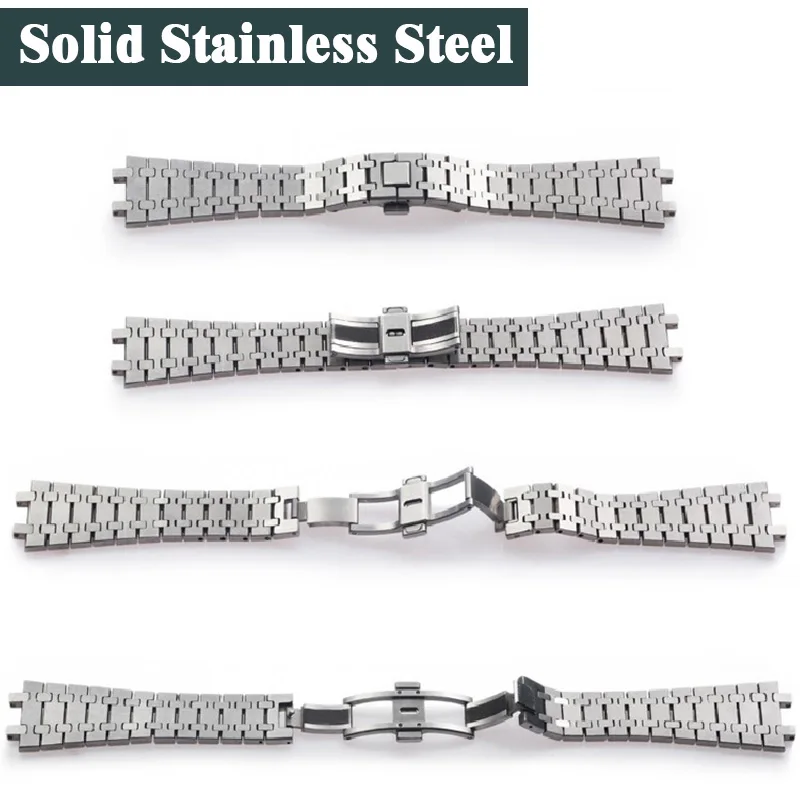 Stainless Steel Watch Band For Audemars Piguet Ap Royal Oak Solid Men Women Strap Chain Watch Accessories Watch Bracelet Chain