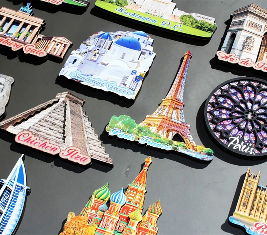 Деревянный магнит для холодильника страна мира оригинальные магниты магнитные